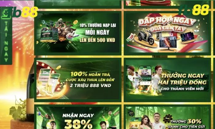 10% thưởng nạp lại mỗi ngày FB88 Những lý do nên tham gia khuyến mãi 10% thưởng nạp lại mỗi ngày FB88
