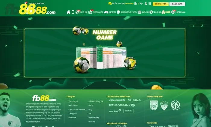 Hoàn trả mỗi ngày Number Game FB88 Tham gia sảnh Number Game để nhận thưởng